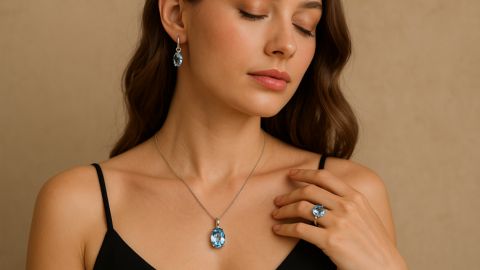Blue Topaz Jewelry QY-45Y3-Q8W32 Model